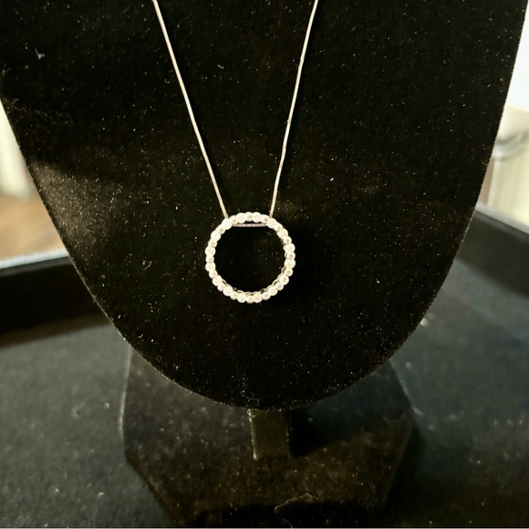 SOLD $2500 .50ct (1/2) Natural Diamond Circle Pendant 14kt White Gold - Picture 5 of 10